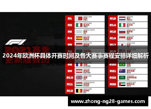 2024年欧洲杯具体开赛时间及各大赛事赛程安排详细解析