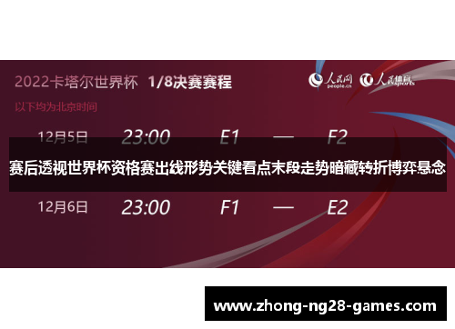 赛后透视世界杯资格赛出线形势关键看点末段走势暗藏转折博弈悬念